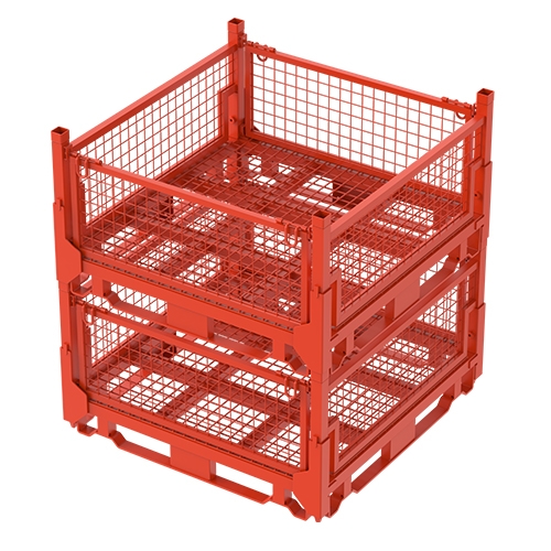 欧式折叠网箱（全开）-堆垛