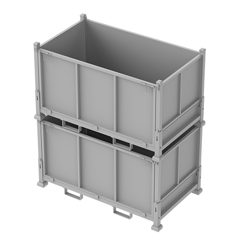 折叠铁板箱（无开门）堆垛